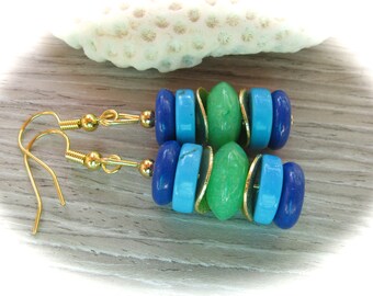 Turquoise Howlith Jade Earrings Reserved for kgeil