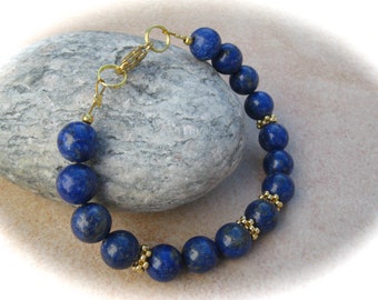 Lapis lazuli bracelet, blue bracelet, gemstone bracelet, gemstone jewelry