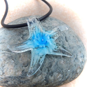 turquoise glass pendant starfish