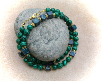 Malachite jasper necklace, stone necklace, gemstone necklace, green necklace