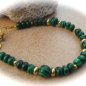 Malachite bracelet, stone bracelet, green bracelet, gemstone bracelet image 2