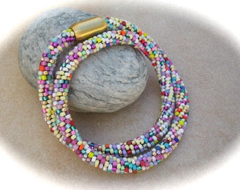 colorful crochet necklace spring,hose chain,crocheted pearl necklace,crocheted necklace,glass bead necklace,pearl necklace,glass chain,colorful necklace