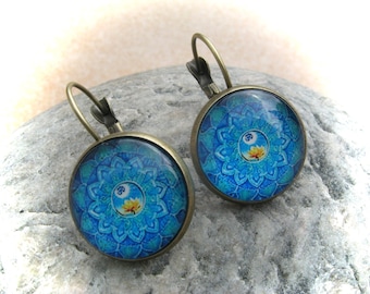 turquoise glass earrings