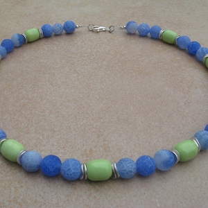 Agate-Chrysoprase necklace,stone necklace,gemstone necklace,blue-green necklace,gemstone jewelry,gemstone necklaces