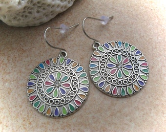 colorful enamel earrings