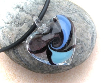 colorful glass heart, glass pendant