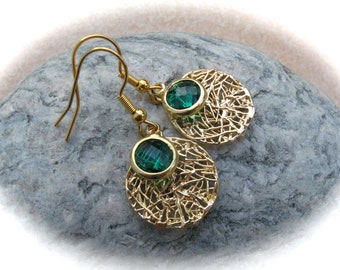 filigree gold-plated brass earrings