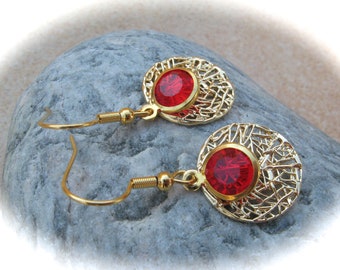 filigree gold-plated brass earrings