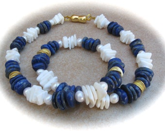 maritime lapis lazuli shell necklace,gemstone necklace,gemstone jewelry