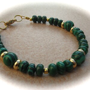 Malachite bracelet, stone bracelet, green bracelet, gemstone bracelet image 4