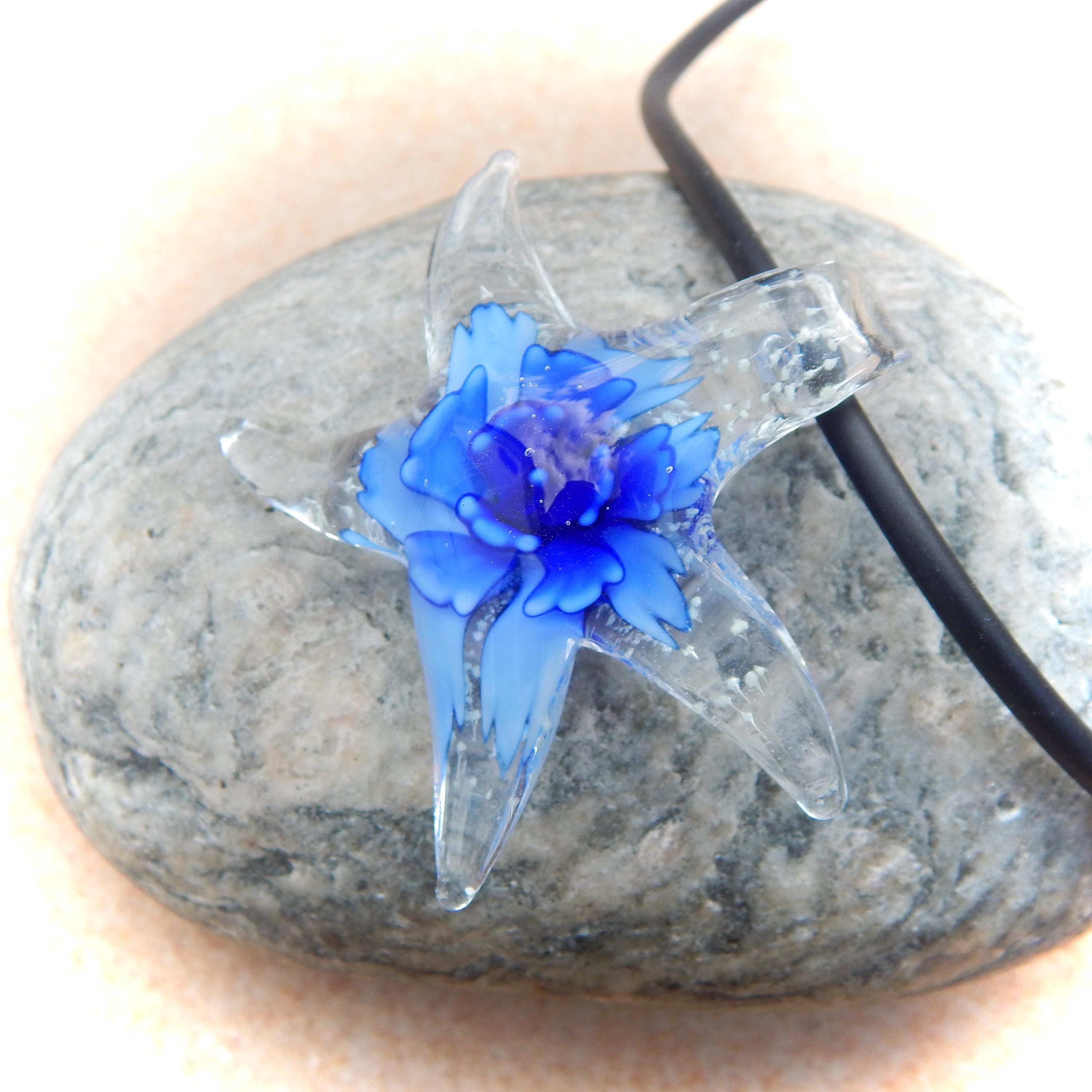 blue glass pendant starfish