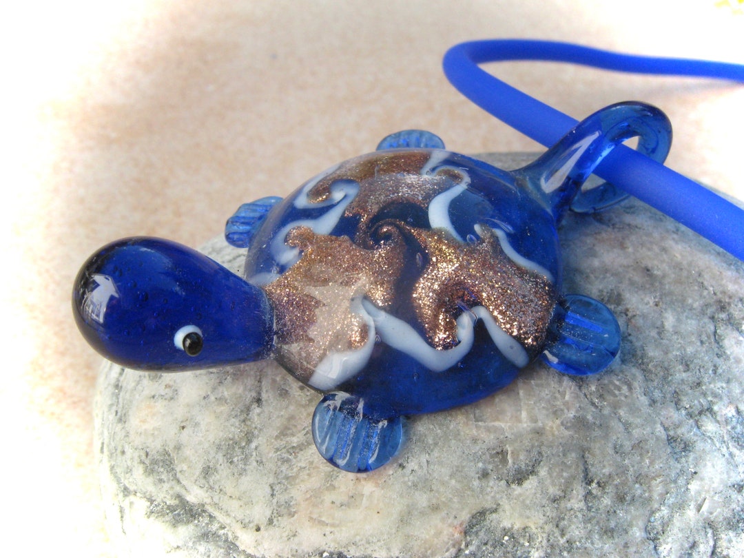 Bluegold Glass Pendant Turtle Etsy