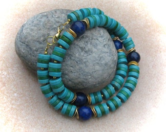 Lapis lazuli howlite necklace, stone necklace, gemstone necklaces, gemstone jewelry