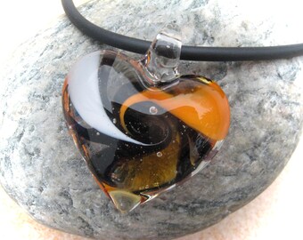 colorful glass heart, glass pendant