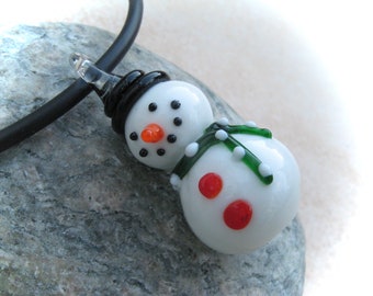 Glass pendant snowman