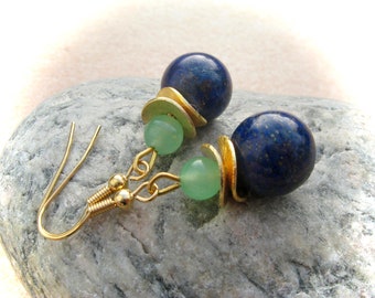 Lapis Lazuli Jade Earrings,Gemstone Earrings,Gemstone Jewelry,Lapis Lazuliohr Rings