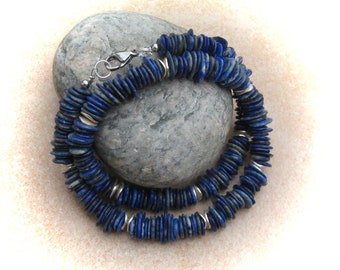 Collana di lapislazzuli, collana di pietre preziose, gioielli di pietre preziose