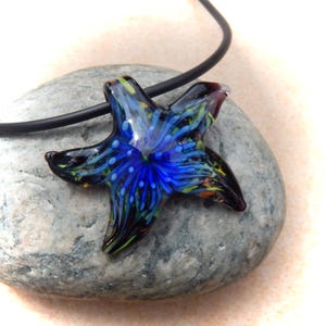 blue-colored glass pendant starfish