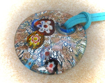 opulent turquoise-colored glass pendant