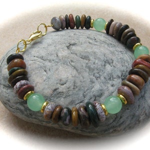 Ozeanjaspis-Jade-Armband, buntes Armband,Edelsteinarmband,Steinarmband,Edelsteinschmuck