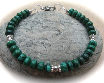 zartes Malachitarmband, Steinarmband, Edelsteinarmband, Malachit, Armband, grünes Armband