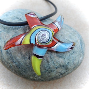 colorful glass pendant starfish