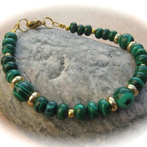 Malachite bracelet, stone bracelet, green bracelet, gemstone bracelet image 1