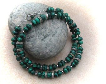 Malachite necklace, stone necklace, gemstone necklace, green necklace, gemstone jewelry