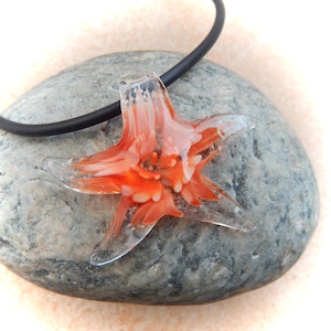 red glass pendant starfish