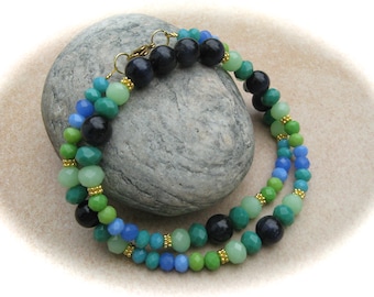 turquoise-blue-green glass chain sea