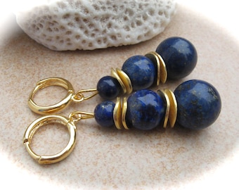 Boucles d’oreilles Lapis Lazuli, Lapis Lazuliohrrings, Boucles d’oreilles en pierre, Boucles d’oreilles en pierre précieuse