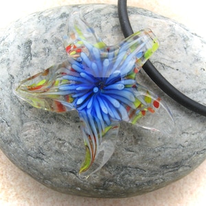 blue-colored glass pendant starfish