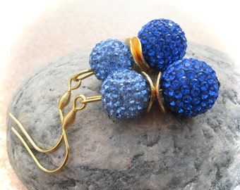 noble blue glitter earrings