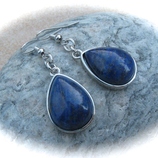 Lapislazuli-Tropfen-Ohrhänger,Edelsteinohrhänger,Edelsteinschmuck