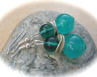 Jade Glass Earrings,Gemstone Earrings,Gemstone Jewelry