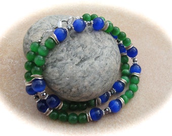 green-blue cateye chain