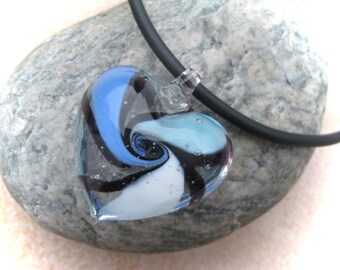colorful glass heart, glass pendant