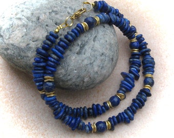 Collana di lapislazzuli, collana di pietre preziose, gioielli di pietre preziose