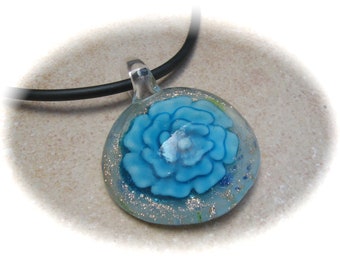 turquoise glass pendant flower