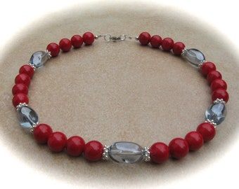 red-grey jade glass chain