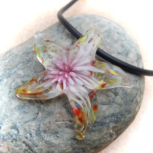 pink-colorful glass pendant starfish