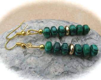Malachite earrings, gemstone earrings, gemstone jewelry