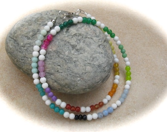 delicate colorful agate jade necklace,gemstone necklace,gemstone jewelry