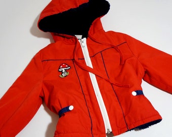 70er JacKE ANorAK gefüttert Winter (80) 86 WaLdorf VinTage ReTRO stiL Kinder OlDscHooL HipSter