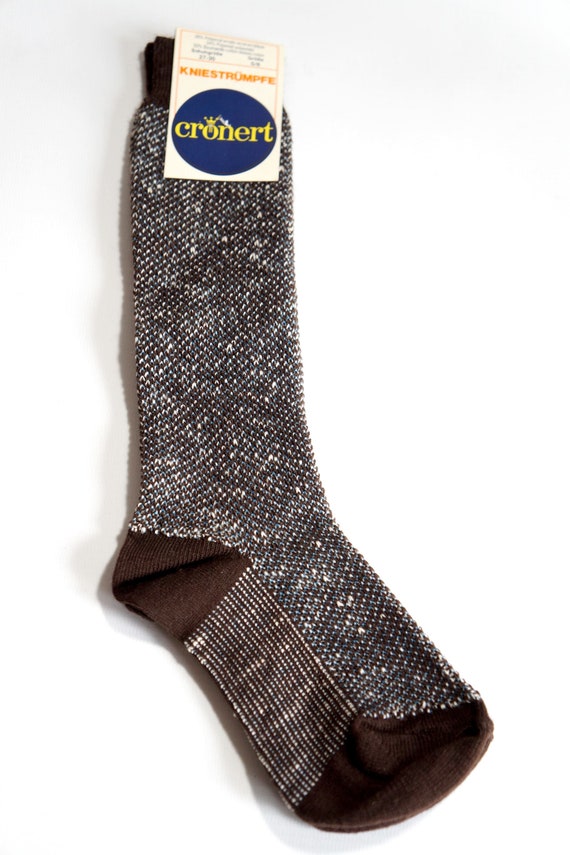 NEW 70s Socks BLau Kids 5-6 Years Stockings One-colorfully WaLdorf ReTro Size 27 28 29 30 VinTAge OLDSChooL Uni