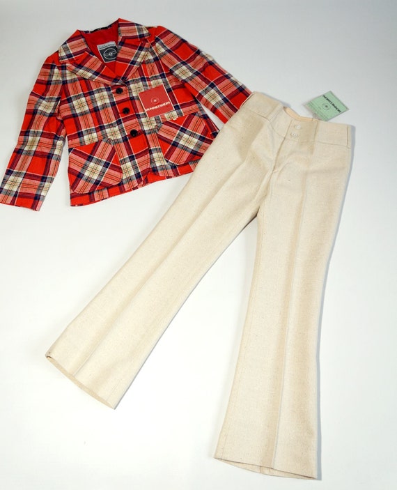 NEW 70s suit jacket (122) 128 pants wool silk lin… - image 3