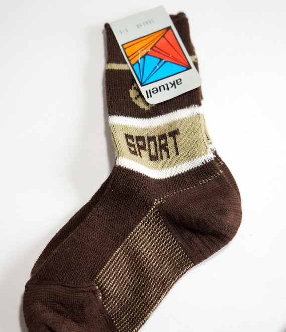 NEW 70s Socks BLau Kids 5-6 Years Stockings One-colorfully WaLdorf ReTro Size 27 28 29 30 VinTAge OLDSChooL Uni