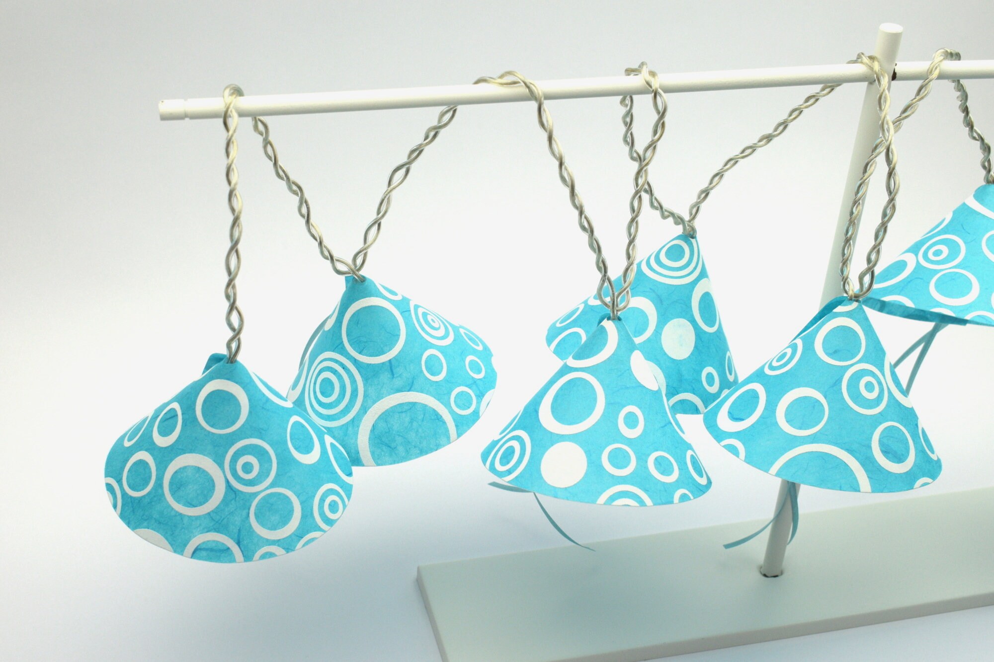 XL lange Lichterkette blauen Schirmchen mit weißen Kreisen Etsy