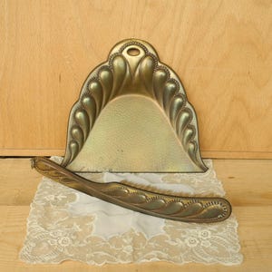 Antique brass table sweeping set, dustpan and brush set #4600353909