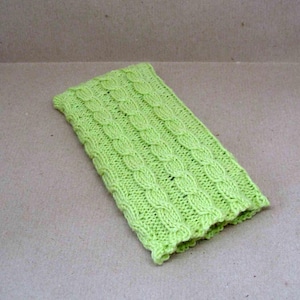 Handgestrickte Handysocke mit Zopfmuster  Handyhülle   Smartphone Hülle  Handytasche  #1057058653